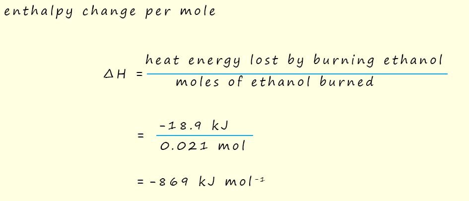 formula for molar enthalpy change